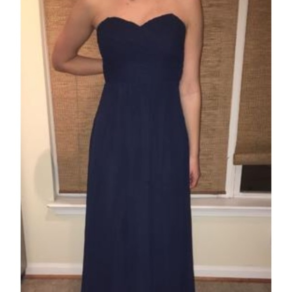 Navy Strapless Bridesmaid Dress